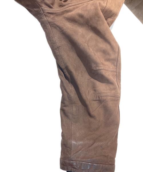PATRICIA（パトリシア）PATRICIA (パトリシア) ラムレザー比翼ジャケット ブラウン サイズ:SIZE52の古着・服飾アイテム