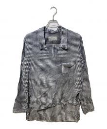 EESETT&Co（イーセットアンドコー）の古着「リネンスキッパーギンガムチェックシャツ」｜ブラック
