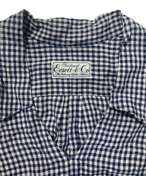 EESETT&Co（イーセットアンドコー）EESETT&Co (イーセットアンドコー) リネンスキッパーギンガムチェックシャツ ブラック サイズ:SIZE36の古着・服飾アイテム