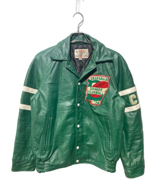 CLUB JACKET（クラブジャケット）CLUB JACKET (クラブジャケット) レザースタジャン グリーン サイズ:SIZE40の古着・服飾アイテム