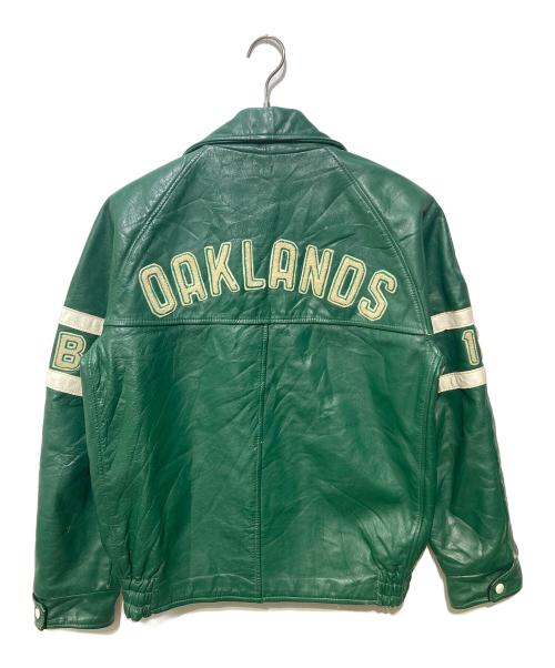 CLUB JACKET（クラブジャケット）CLUB JACKET (クラブジャケット) レザースタジャン グリーン サイズ:SIZE40の古着・服飾アイテム