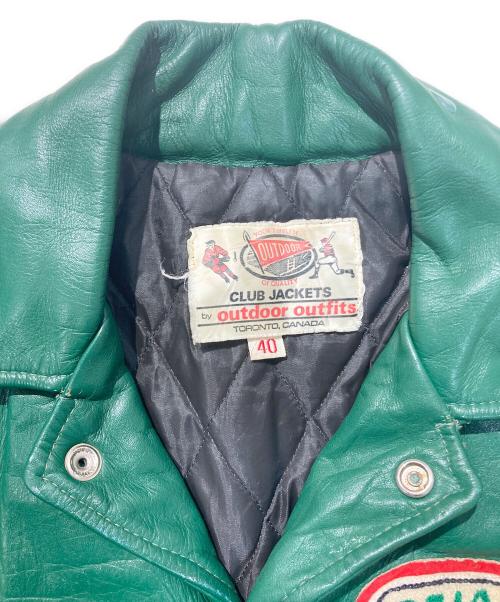 CLUB JACKET（クラブジャケット）CLUB JACKET (クラブジャケット) レザースタジャン グリーン サイズ:SIZE40の古着・服飾アイテム