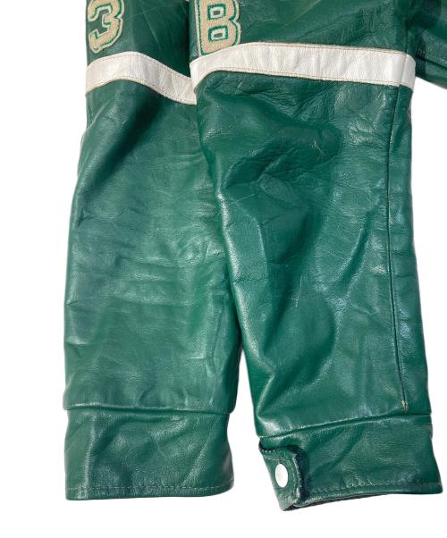 CLUB JACKET（クラブジャケット）CLUB JACKET (クラブジャケット) レザースタジャン グリーン サイズ:SIZE40の古着・服飾アイテム