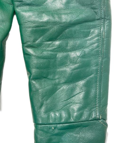 CLUB JACKET（クラブジャケット）CLUB JACKET (クラブジャケット) レザースタジャン グリーン サイズ:SIZE40の古着・服飾アイテム