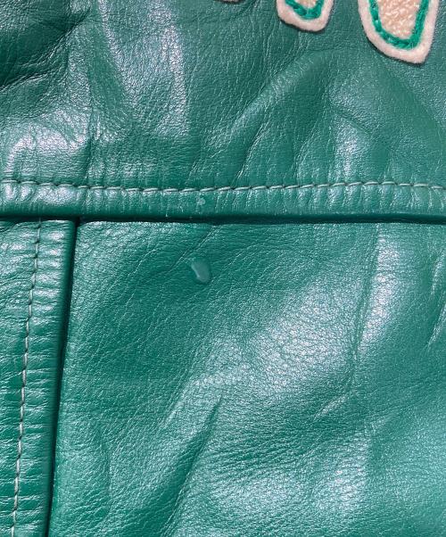 CLUB JACKET（クラブジャケット）CLUB JACKET (クラブジャケット) レザースタジャン グリーン サイズ:SIZE40の古着・服飾アイテム