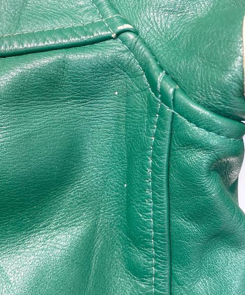 CLUB JACKET（クラブジャケット）CLUB JACKET (クラブジャケット) レザースタジャン グリーン サイズ:SIZE40の古着・服飾アイテム