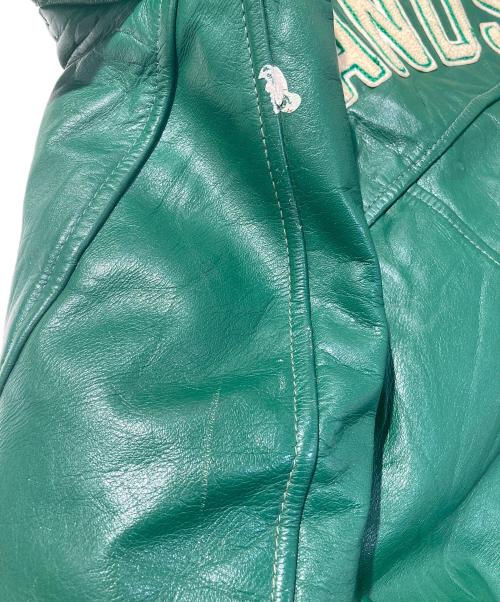 CLUB JACKET（クラブジャケット）CLUB JACKET (クラブジャケット) レザースタジャン グリーン サイズ:SIZE40の古着・服飾アイテム