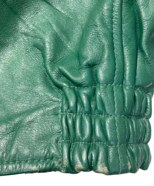 CLUB JACKET（クラブジャケット）CLUB JACKET (クラブジャケット) レザースタジャン グリーン サイズ:SIZE40の古着・服飾アイテム