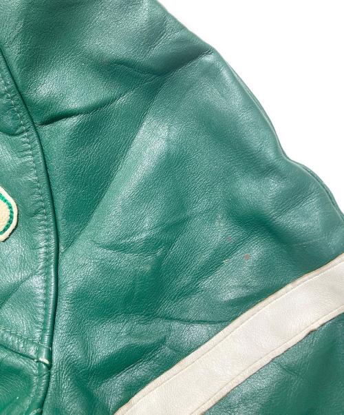 CLUB JACKET（クラブジャケット）CLUB JACKET (クラブジャケット) レザースタジャン グリーン サイズ:SIZE40の古着・服飾アイテム