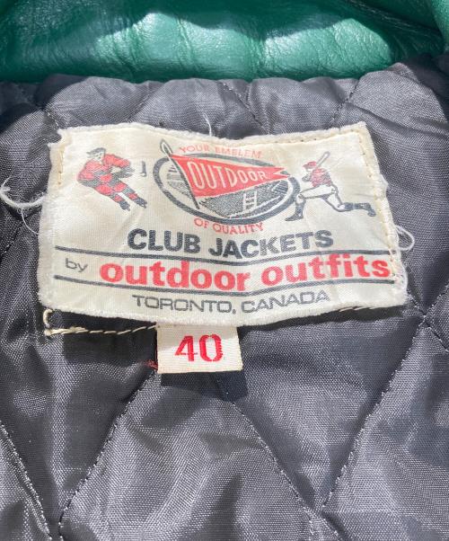 CLUB JACKET（クラブジャケット）CLUB JACKET (クラブジャケット) レザースタジャン グリーン サイズ:SIZE40の古着・服飾アイテム