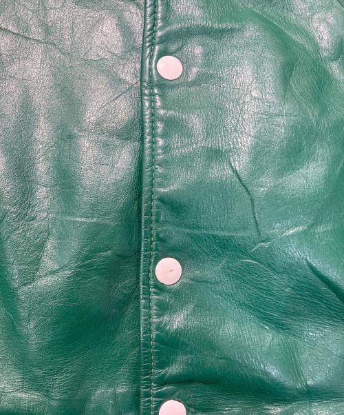 CLUB JACKET（クラブジャケット）CLUB JACKET (クラブジャケット) レザースタジャン グリーン サイズ:SIZE40の古着・服飾アイテム