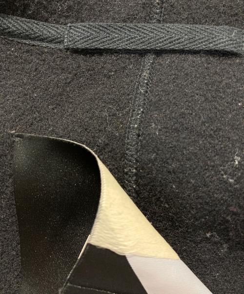 ATON（エイトン）ATON (エイトン) ゴートレザーポケット切替フーデッドコート ブラック サイズ:FREEの古着・服飾アイテム