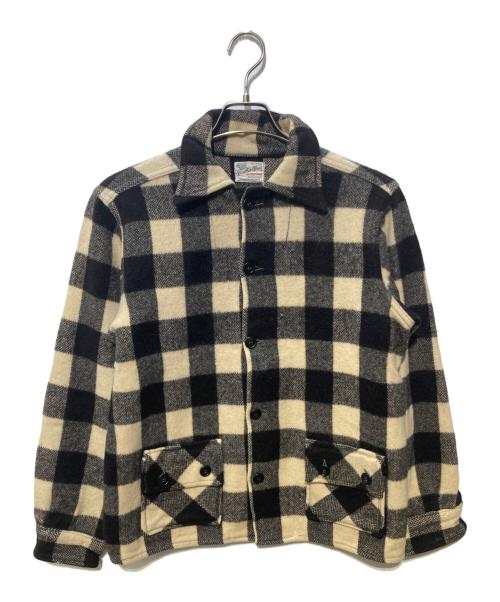 weather wise（ウェザーワイズ）weather wise (ウェザーワイズ) ウールチェックシャツジャケット ブラック サイズ:FREEの古着・服飾アイテム