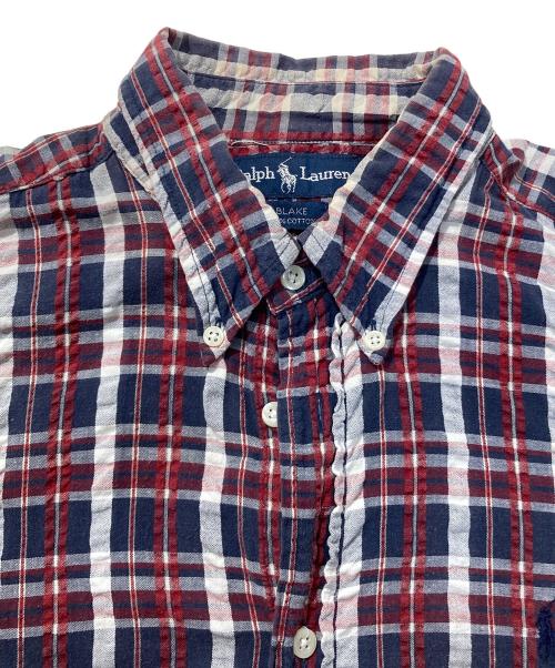 RALPH LAUREN（ラルフローレン）RALPH LAUREN (ラルフローレン) BLAKEチェックBDシャツ レッド サイズ:Lの古着・服飾アイテム