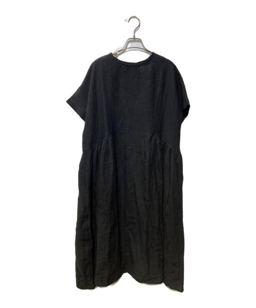 YARRA（ヤラ）YARRA (ヤラ) ami (アミ) 切替リネンワンピース ブラック サイズ:FREEの古着・服飾アイテム