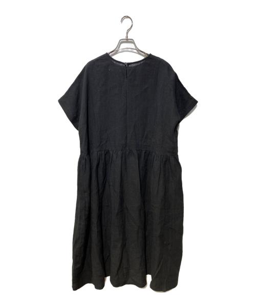 YARRA（ヤラ）YARRA (ヤラ) ami (アミ) 切替リネンワンピース ブラック サイズ:FREEの古着・服飾アイテム