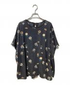 Marble SUDマーブルシュッド）の古着「フラワー刺繍Tシャツ」｜ブラック
