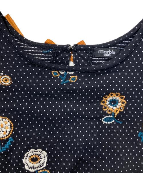 Marble SUD（マーブルシュッド）Marble SUD (マーブルシュッド) フラワー刺繍Tシャツ ブラック サイズ:FREEの古着・服飾アイテム