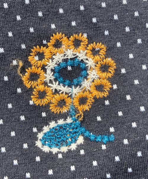 Marble SUD（マーブルシュッド）Marble SUD (マーブルシュッド) フラワー刺繍Tシャツ ブラック サイズ:FREEの古着・服飾アイテム
