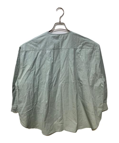 doux bleu（ドゥーブルー）doux bleu (ドゥーブルー) バンドカラー比翼シャツ グリーン サイズ:FREEの古着・服飾アイテム