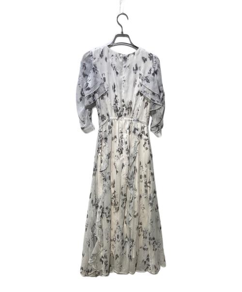 Mystrada（マイストラーダ）Mystrada (マイストラーダ) ラッフルプリントワンピース ホワイト サイズ:34の古着・服飾アイテム