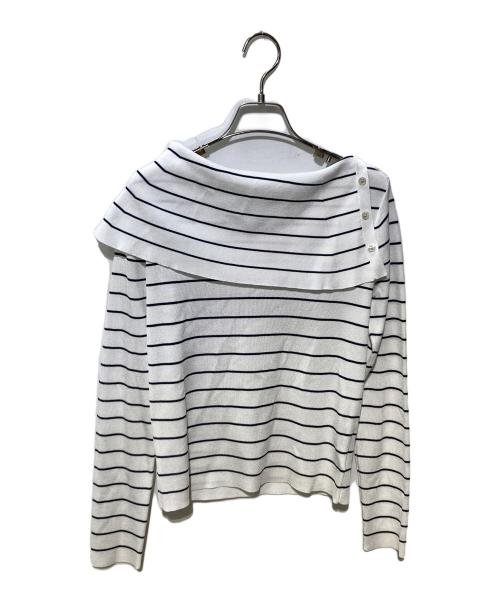 LOUNIE（ルーニー）LOUNIE (ルーニー) オフショルダーニットプルオーバー ホワイト サイズ:Fの古着・服飾アイテム
