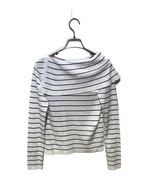 LOUNIE（ルーニー）LOUNIE (ルーニー) オフショルダーニットプルオーバー ホワイト サイズ:Fの古着・服飾アイテム