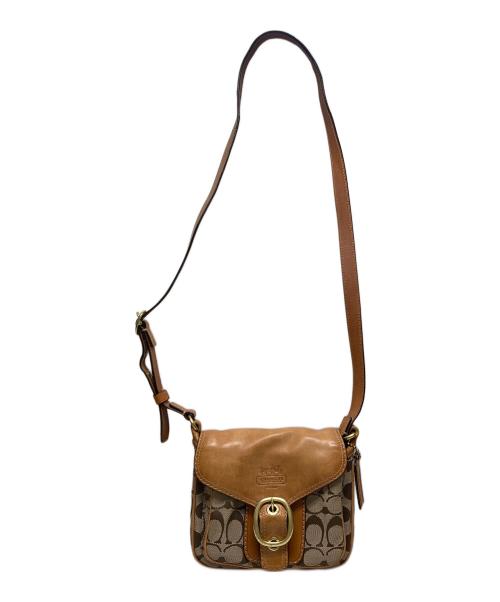 COACH（コーチ）COACH (コーチ) シグネチャー ショルダーバッグ ブラウンの古着・服飾アイテム