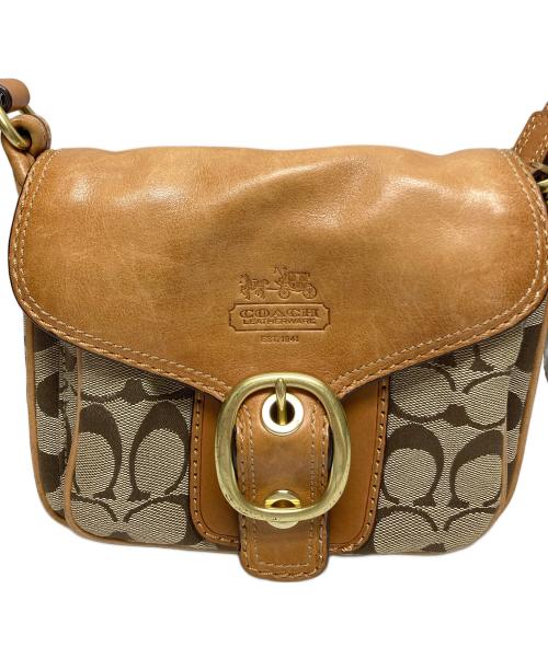 COACH（コーチ）COACH (コーチ) シグネチャー ショルダーバッグ ブラウンの古着・服飾アイテム