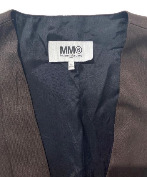 MM6 Maison Margiela（エムエムシックスメゾンマルジェラ）MM6 Maison Margiela (エムエムシックスメゾンマルジェラ) シワ加工サイドスリットワンピース ブラウン サイズ:SIZE 38の古着・服飾アイテム