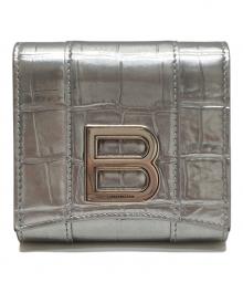 BALENCIAGA（バレンシアガ）の古着「Hourglass Compact Wallet」｜シルバー