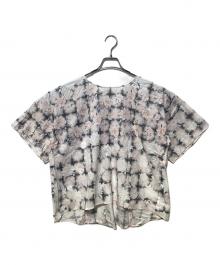 MM6 Maison Margiela（エムエムシックスメゾンマルジェラ）の古着「フラワープリント半袖ブラウス」｜ピンク