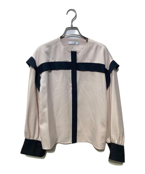 ADORE（アドーア）ADORE (アドーア) バイカラージョーゼットブラウス ベージュ サイズ:SIZE38の古着・服飾アイテム