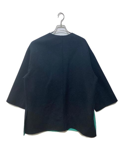 UNITED ARROWS（ユナイテッドアローズ）UNITED ARROWS (ユナイテッドアローズ) リバーシブルノーカラーコート ブラック×グリーン サイズ:38の古着・服飾アイテム