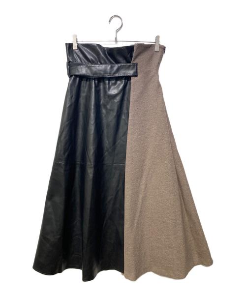 ADORE（アドーア）ADORE (アドーア) ツィーディーフレアースカート ブラウン×ブラック サイズ:SIZE38の古着・服飾アイテム