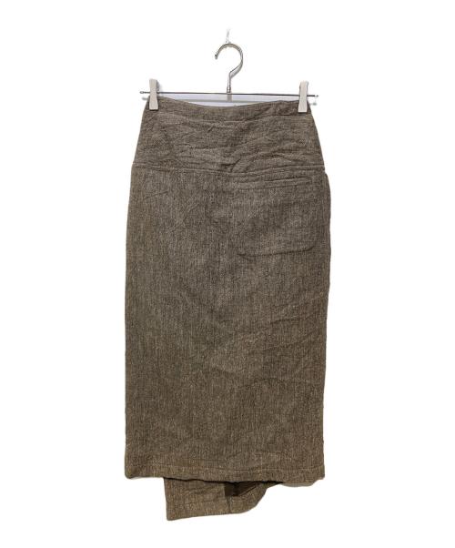 ISSEY MIYAKE（イッセイミヤケ）ISSEY MIYAKE (イッセイミヤケ) リネン混スカート ベージュ サイズ:9の古着・服飾アイテム