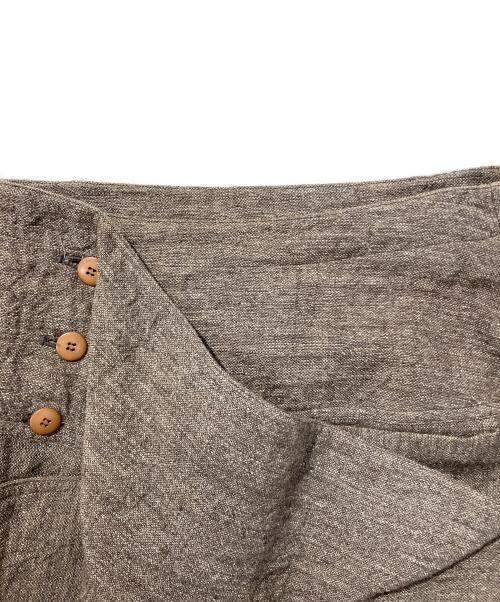 ISSEY MIYAKE（イッセイミヤケ）ISSEY MIYAKE (イッセイミヤケ) リネン混スカート ベージュ サイズ:9の古着・服飾アイテム
