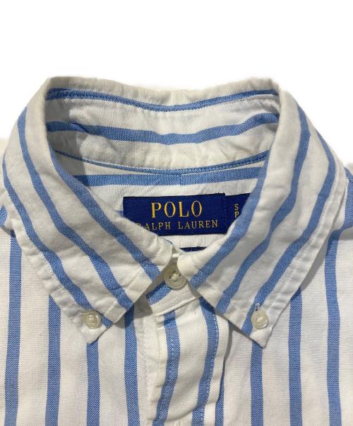 POLO RALPH LAUREN（ポロ・ラルフローレン）POLO RALPH LAUREN (ポロ・ラルフローレン) ストライプS/Sシャツ スカイブルー サイズ:Ｓの古着・服飾アイテム