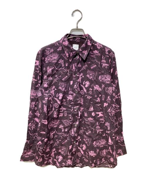 PAUL SMITH（ポールスミス）PAUL SMITH (ポールスミス) Travel Storiesプリントシャツ ピンク サイズ:SIZE42の古着・服飾アイテム