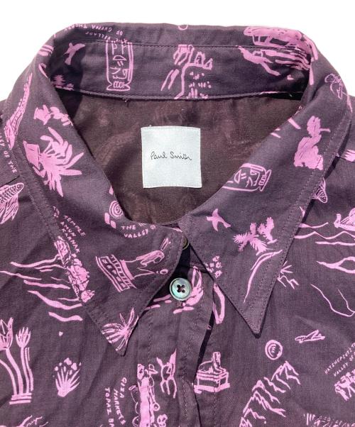 PAUL SMITH（ポールスミス）PAUL SMITH (ポールスミス) Travel Storiesプリントシャツ ピンク サイズ:SIZE42の古着・服飾アイテム