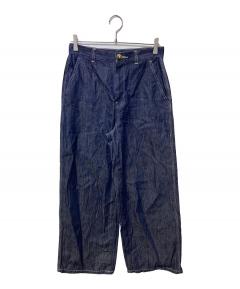 中古・古着通販】PINUE (ピヌエ) ダメージタックデニムパンツ ブルー