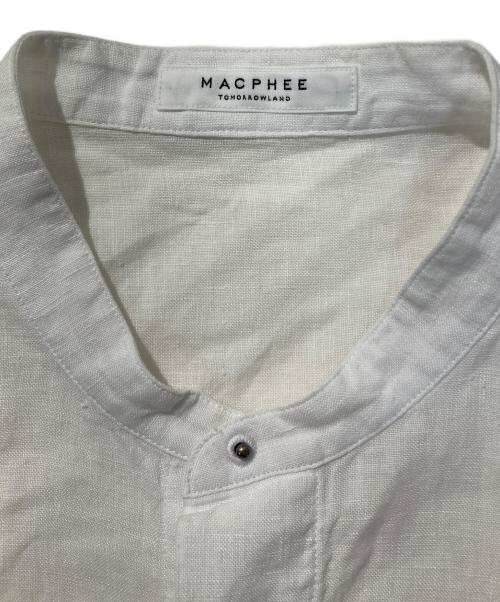 MACPHEE（マカフィー）MACPHEE (マカフィー) リネンシャイニング ハーフスリーブシャツ ホワイト サイズ:SIZE36の古着・服飾アイテム