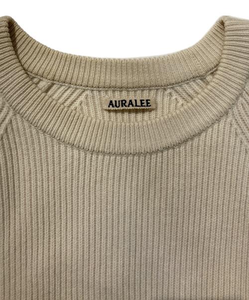 AURALEE（オーラリー）AURALEE (オーラリー) SUPER FINE WOOL RIB KNIT RAGLAN PULLOVER ベージュ サイズ:SIZE0の古着・服飾アイテム