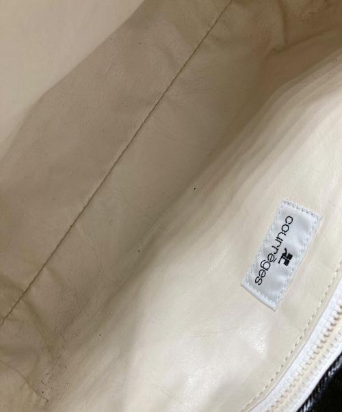 courreges（クレージュ）courreges (クレージュ) ターンロックエナメルハンドバッグ ブラックの古着・服飾アイテム