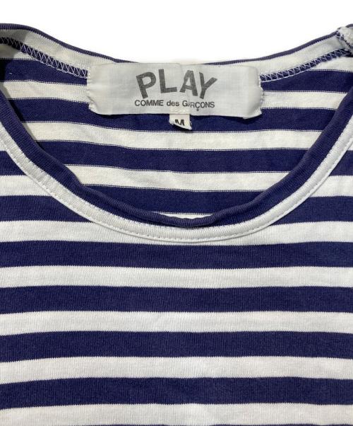 PLAY COMME des GARCONS（プレイコムデギャルソン）PLAY COMME des GARCONS (プレイコムデギャルソン) Border Long Sleeve With Green Emblem ネイビー サイズ:Mの古着・服飾アイテム