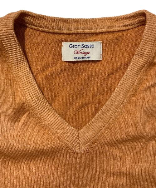 GRAN SASSO（グランサッソ）GRAN SASSO (グランサッソ) Vネックニット ブラウン サイズ:表記無しの古着・服飾アイテム