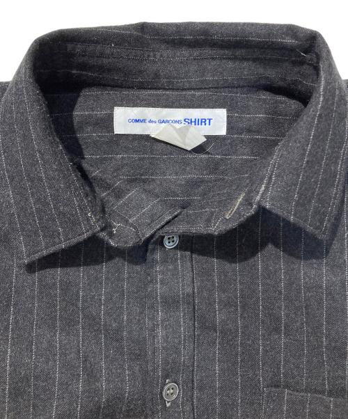 COMME des GARCONS SHIRT（コムデギャルソンシャツ）COMME des GARCONS SHIRT (コムデギャルソンシャツ) ピンストライプウールシャツ グレー サイズ:Lの古着・服飾アイテム