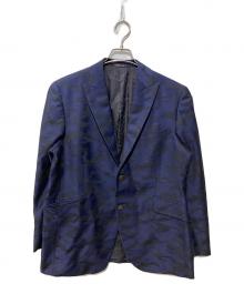 regatoa×collezioni biellesi（レガトア×コレッツィオーニ ビエレッシ）の古着「2Bカモ柄ピークドラペルジャケット」｜ネイビー