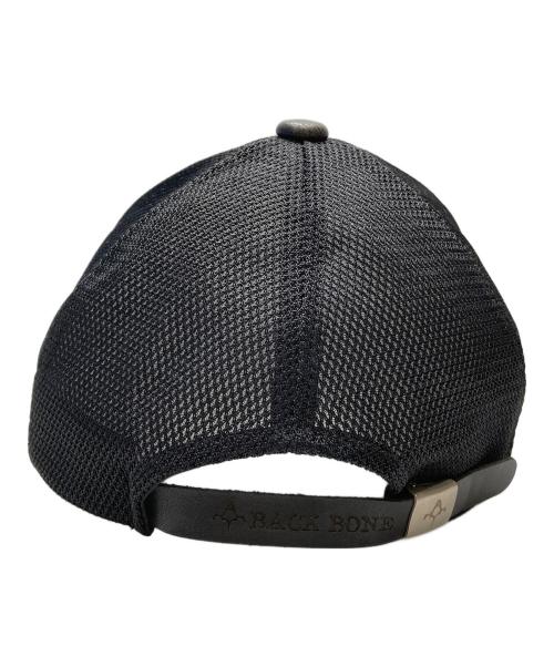 BACK BONE（バックボーン）BACK BONE (バックボーン) レザーパッチワークキャップ ブラックの古着・服飾アイテム