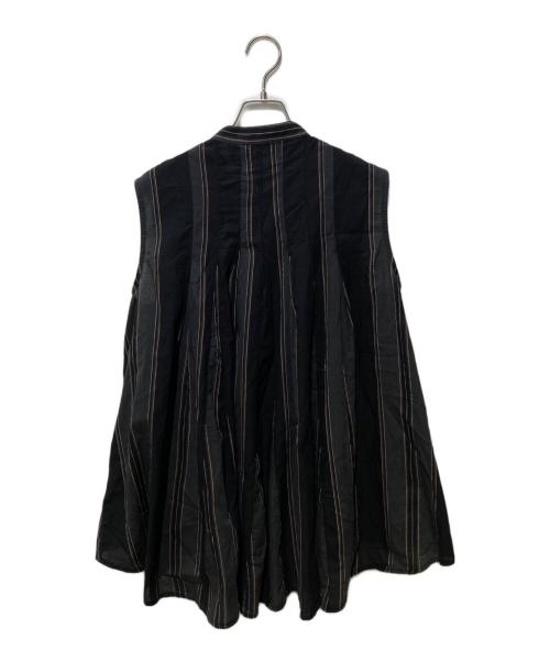 YARRA（ヤラ）YARRA (ヤラ) INDIAタック切替ノースリブラウス ブラック サイズ:FREEの古着・服飾アイテム